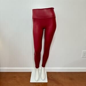Spanx Faux Leather Ready To Wow Leggings Women Size M Mid Rise Slimming Pull On